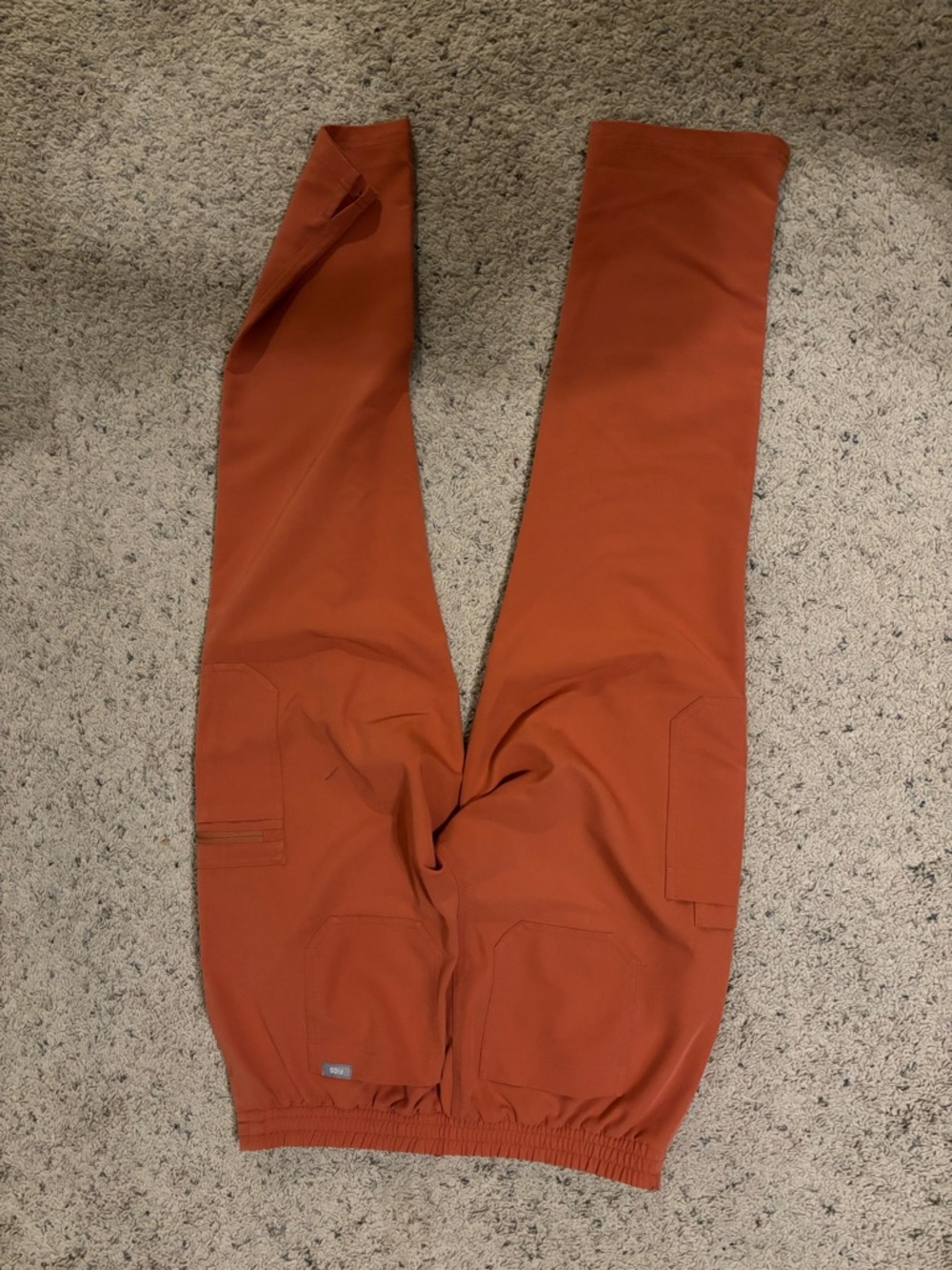 Figs Women's Cargo Pants in Rust And Top
